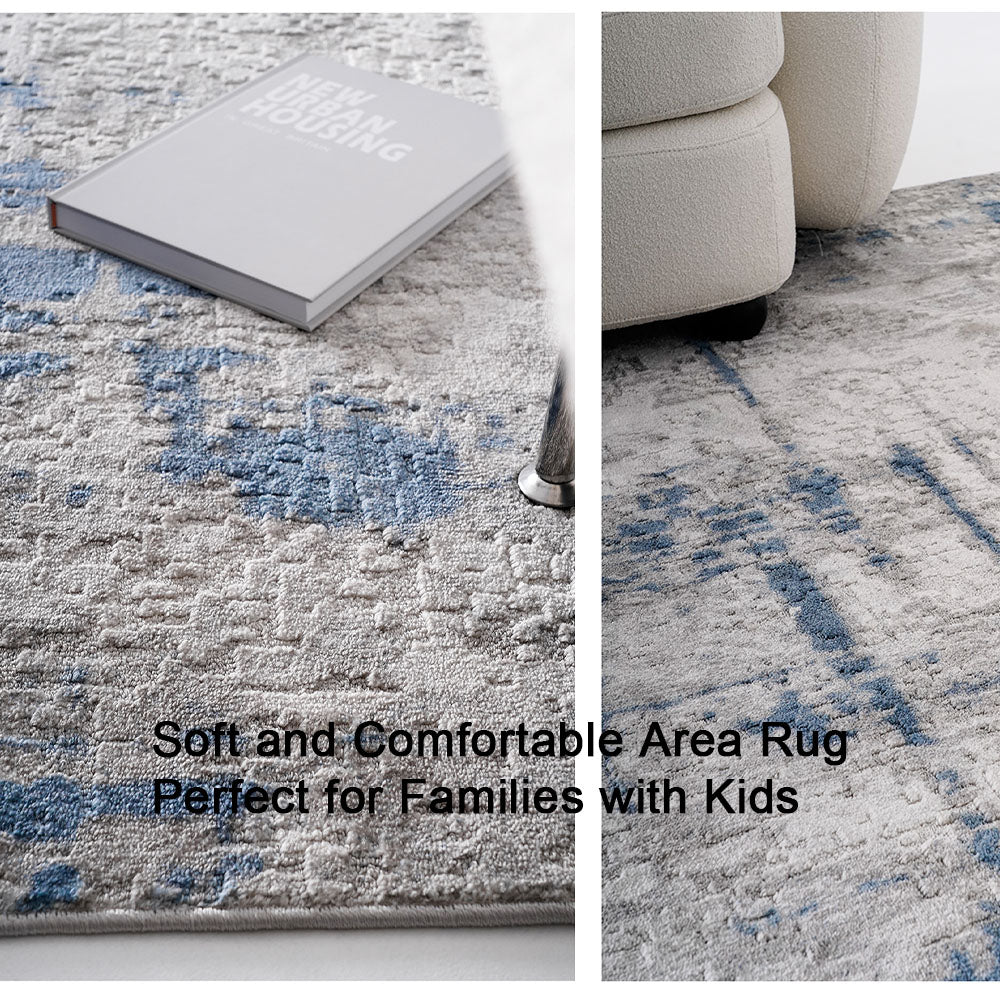 Modern Carpet Blue Rug #GU03B